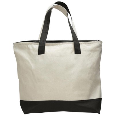 Q-Tees™ Zipper Tote Color Handle Bag (Blank)